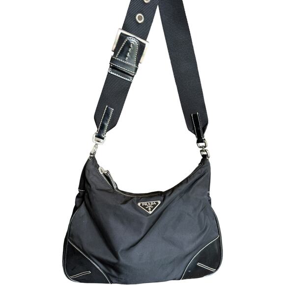 💎✨BEAUTIFUL✨💎Authentic Prada Black Tessuto Shoulder Bag - Picture 3 of 5